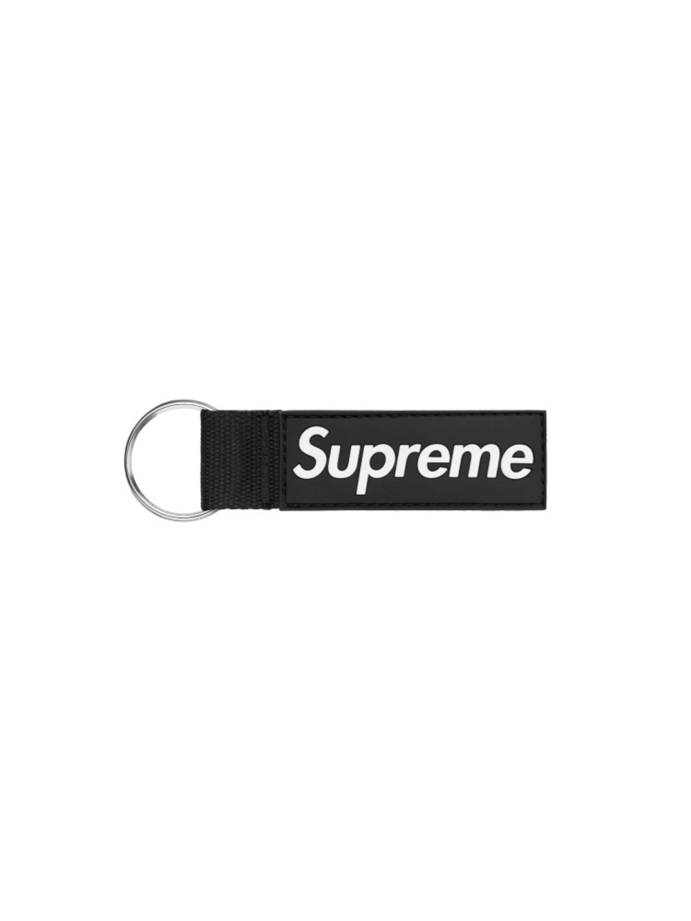 SS20 Supreme Black webbing keychain